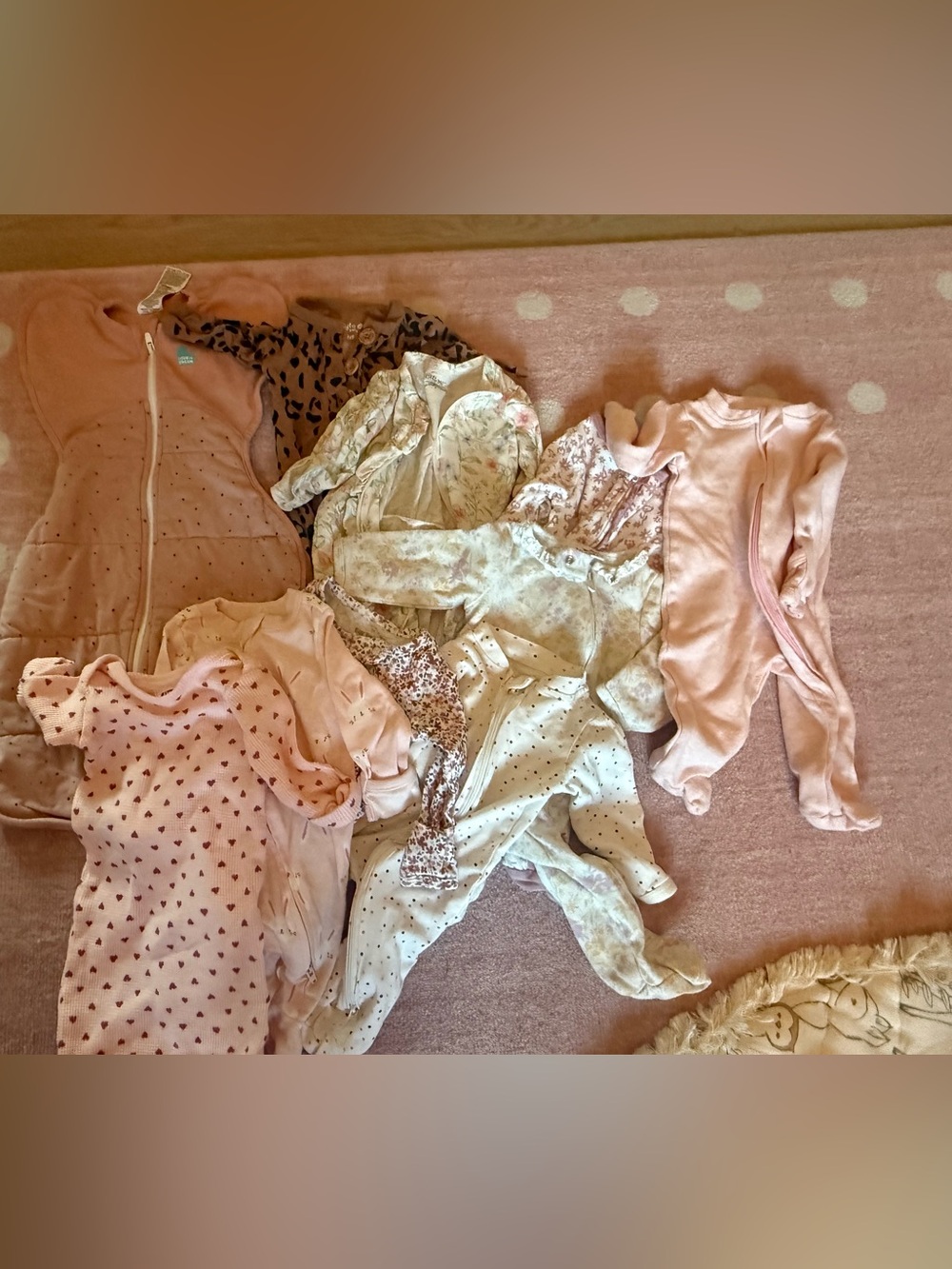 Love to Dream Pink and Cream Baby Footie Bundle